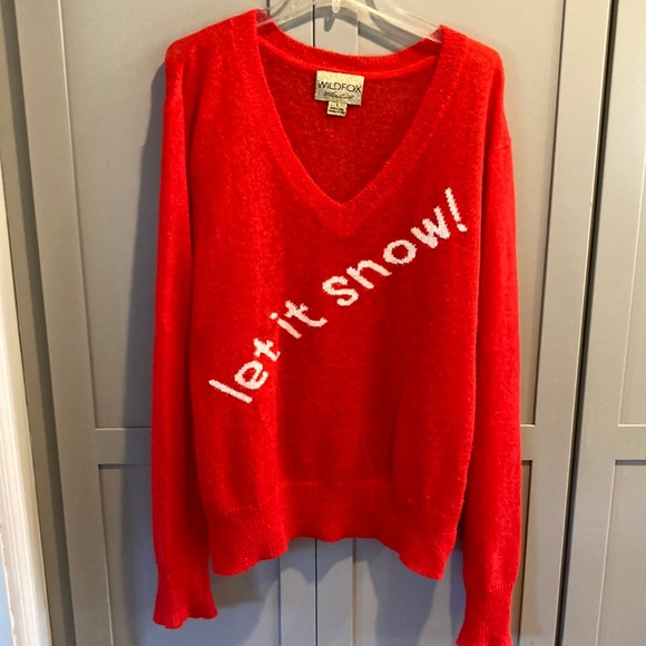 Fun Oversized Bright Red Sweater - Picture 2 of 6
